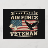 Veteran US Air Force American America Flag  招待状 (正面)