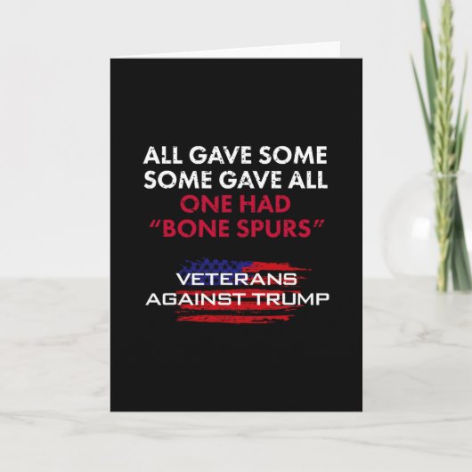 Veterans Anti-trump Draft Dodger Bone Spurs For Ve カード (正面)