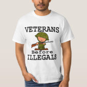 Veterans Before Illegals Veterans Day Tシャツ (正面)