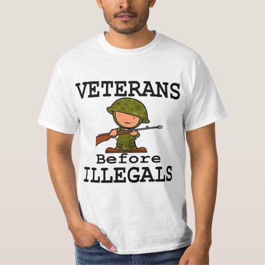 Veterans Before Illegals Veterans Day Tシャツ (正面)