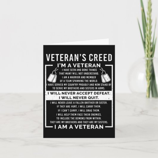 Veteran's Creed Patriot War Usa Oath Grandpa  カード (正面)