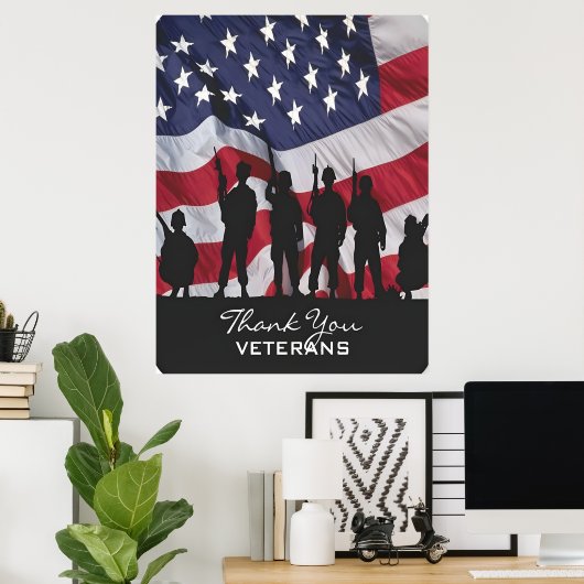 Veterans Day 2025: Never Forget ポスター (ホームオフィス)