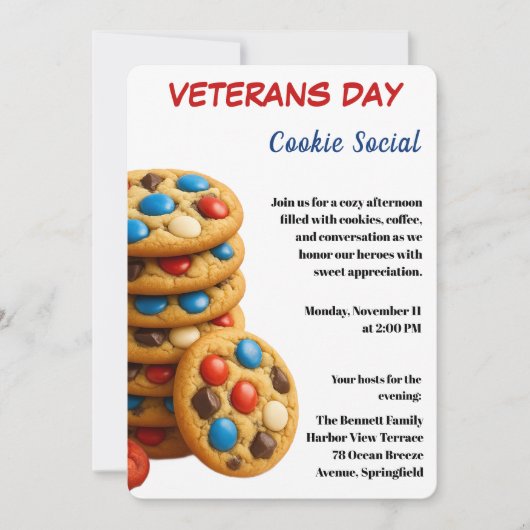 Veterans Day | Cookie Social Celebration 招待状 (正面)