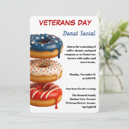 Veterans Day | Donut Social Celebration 招待状 (スタンド正面)