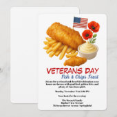 Veterans Day | Fish and chips Celebration 招待状 (正面/裏面)