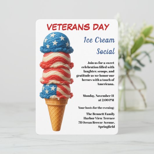 Veterans Day | Ice cream social party 招待状 (スタンド正面)