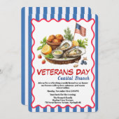Veterans Day Invitation | Coastal Brunch Celebrati 招待状 (正面/裏面)