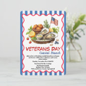 Veterans Day Invitation | Coastal Brunch Celebrati 招待状 (スタンド正面)
