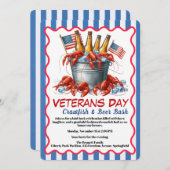 Veterans Day Invitation | Crawfish & Beer Party 招待状 (正面/裏面)