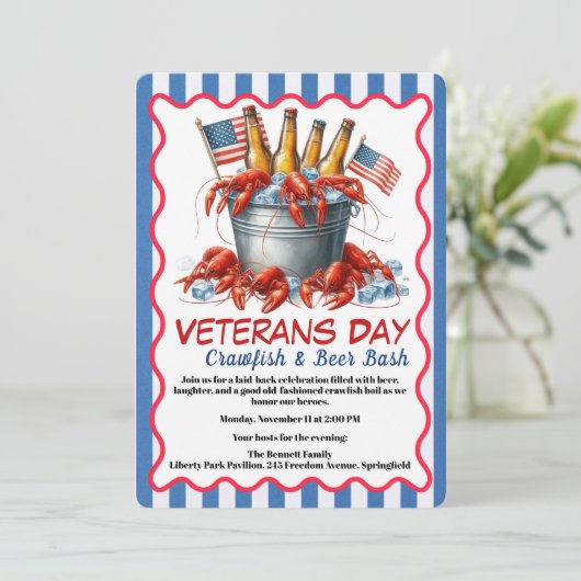 Veterans Day Invitation | Crawfish & Beer Party 招待状 (スタンド正面)