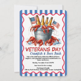 Veterans Day Invitation | Crawfish & Beer Party 招待状