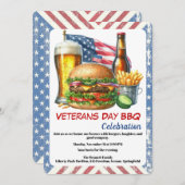 Veterans Day Invitation | Honoring Heroes BBQ 招待状 (正面/裏面)