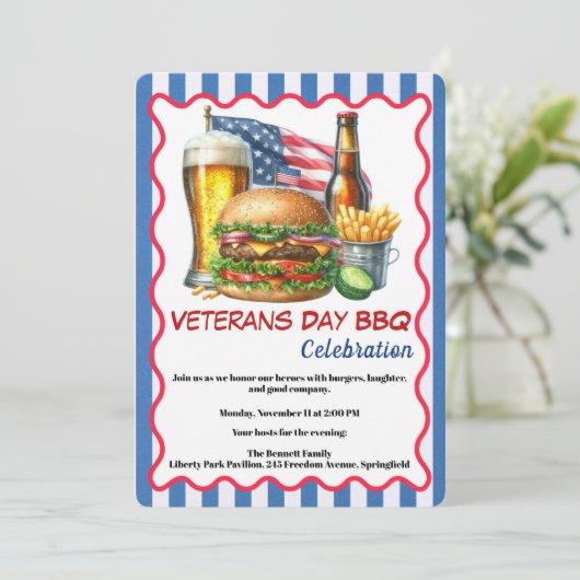 Veterans Day Invitation | Honoring Heroes BBQ 招待状 (スタンド正面)