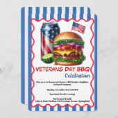 Veterans Day Invitation | Honoring Heroes BBQ 招待状 (正面/裏面)