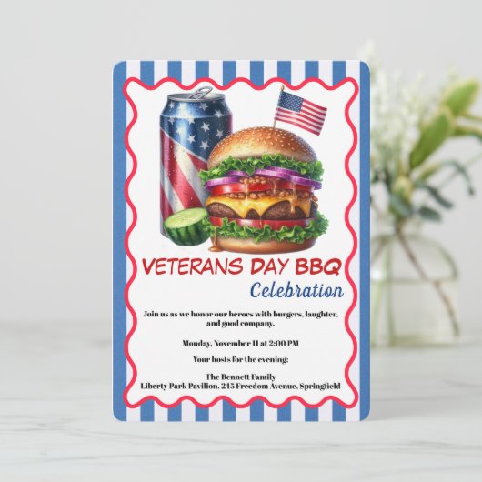 Veterans Day Invitation | Honoring Heroes BBQ 招待状 (スタンド正面)