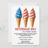 Veterans Day Invitation | Ice cream social party 招待状 (正面)