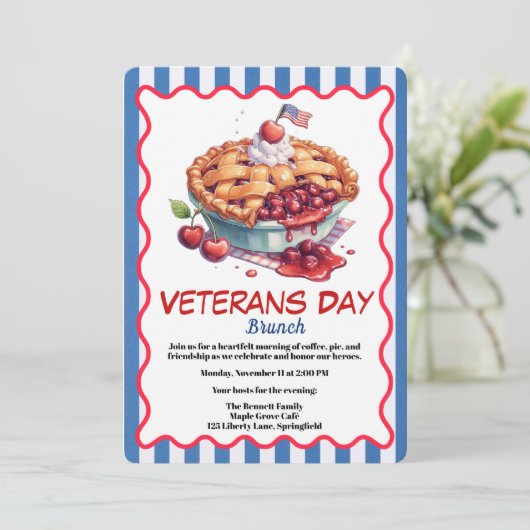 Veterans Day Invitation | Patriotic Brunch 招待状 (スタンド正面)