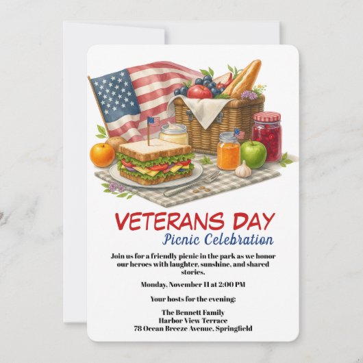 Veterans Day | Picnic Celebration 招待状 (正面)