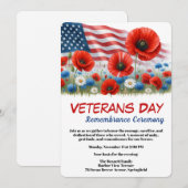 Veterans Day | Remembrance Ceremony 招待状 (正面/裏面)