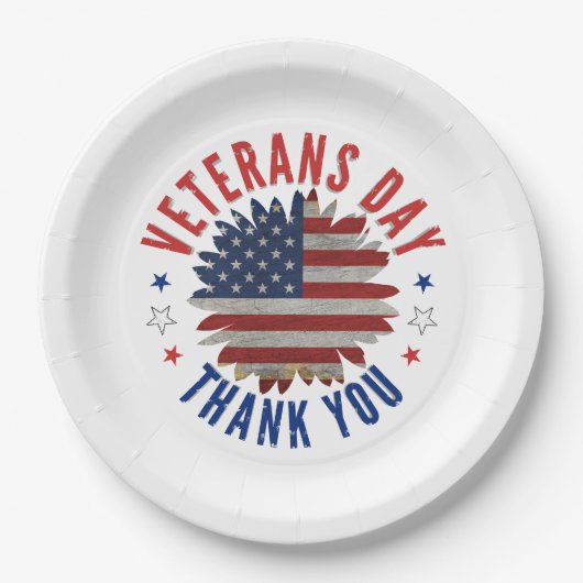 VETERANS DAY THANK YOU  ペーパープレート (正面)