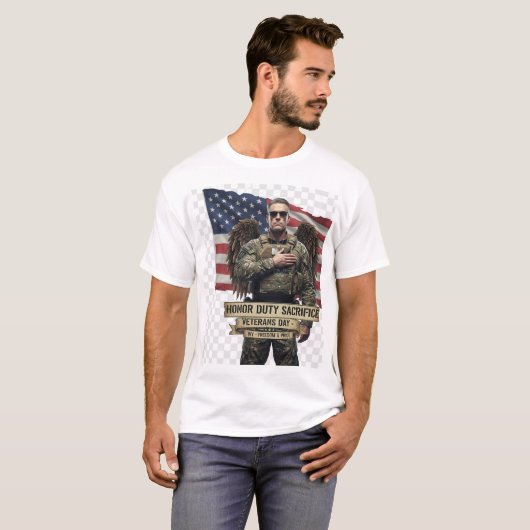 Veterans Day Tribute – Honor, Duty, Sacrifice Tシャツ (正面フル)