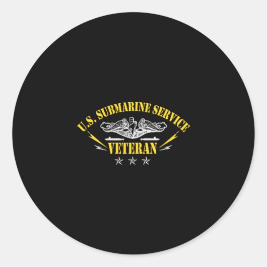 Veterans Day U.s Submarine Force Silent Service Lo ラウンドシール (正面)
