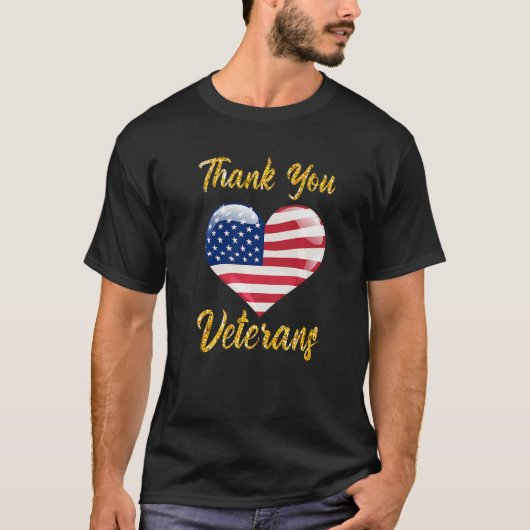 Veterans Day with American flag for Men Dad Women  Tシャツ (正面)