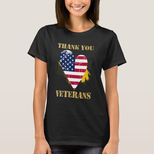 Veterans Day with American flag for Men Dad Women  Tシャツ (正面)