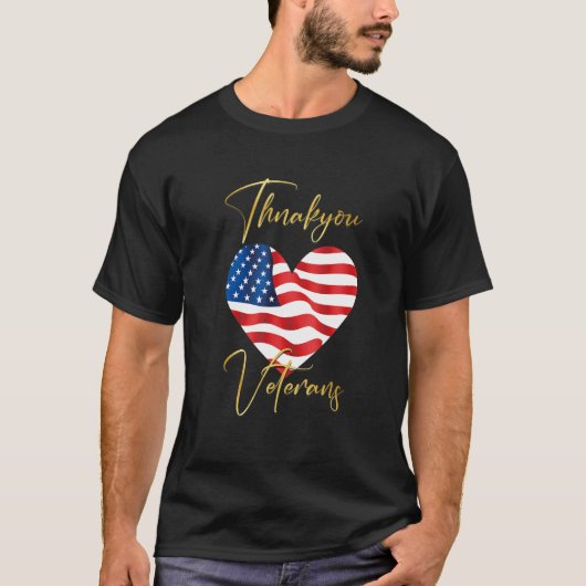 Veterans Day with American flag for Men Dad Women  Tシャツ (正面)