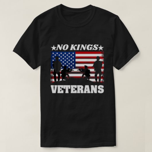 Veterans No Kings - Patriotic Veterans Day 2025 Tシャツ (デザイン正面)