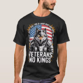 Veterans No Kings Wolf Design for Proud Military Tシャツ (正面)