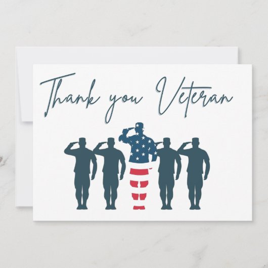 Veterans Thank You | Patriotic Appreciation サンキューカード (正面)