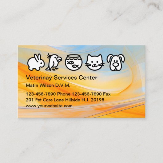Veterinarian Animal Hospital Business Cards 名刺 (正面)