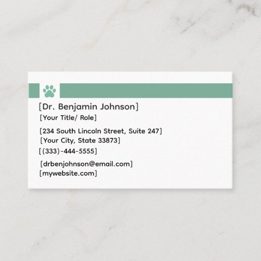 Veterinarian Business Card | Photo Logo 名刺 (正面)