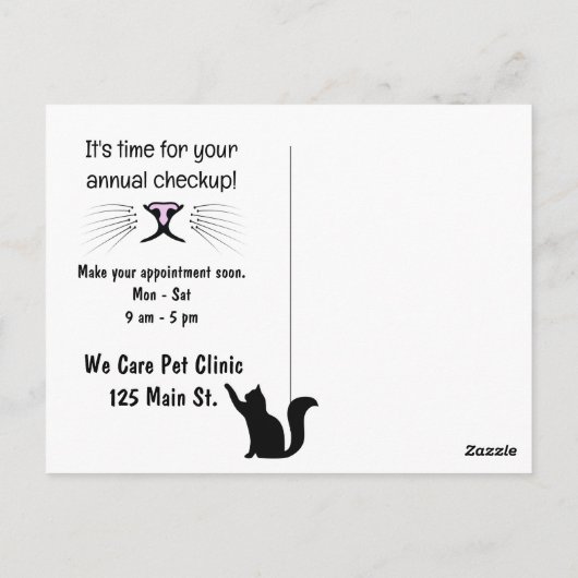 Veterinarian Cat With Stethoscope ポストカード (裏面)