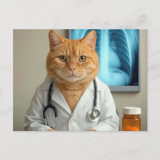 Veterinarian Cat With Stethoscope ポストカード (正面)