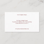 Veterinarian Clinic Animal Hospital Business Card 名刺 (裏面)