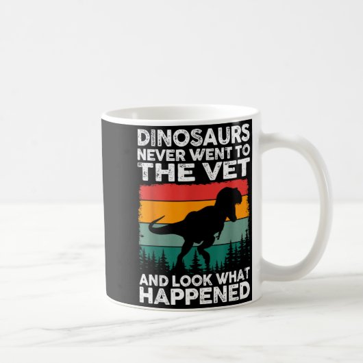 Veterinarian Dinosaur Funny Vet Life Animal Rescue コーヒーマグカップ (右)