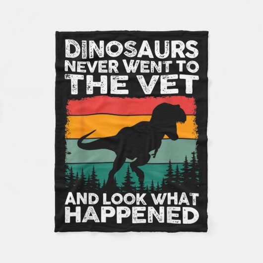 Veterinarian Dinosaur Funny Vet Life Animal Rescue フリースブランケット (正面)