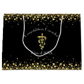Veterinarian Gold Graduation ラージペーパーバッグ (正面)