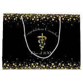 Veterinarian Gold Graduation ラージペーパーバッグ (裏面)