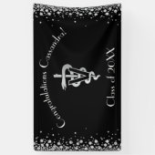 Veterinarian Graduation Black Silver 横断幕 (縦)