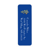 Veterinarian Graduation Blue Gold Return Address ラベル (正面)