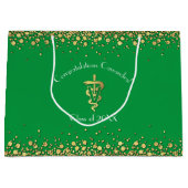 Veterinarian Graduation Green Gold ラージペーパーバッグ (正面)