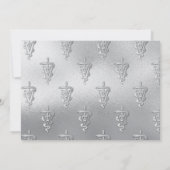 Veterinarian Graduation Green Silver Announcement 招待状 (裏面)