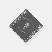 Veterinarian Graduation Grey Silver スタンダードカクテルナプキン (角)