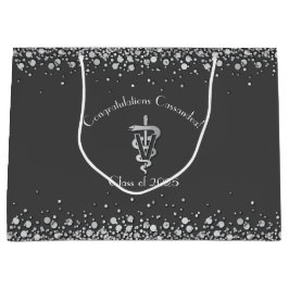 Veterinarian Graduation Grey Silver ラージペーパーバッグ