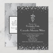 Veterinarian Graduation Grey Silver 招待状 (正面/裏面)