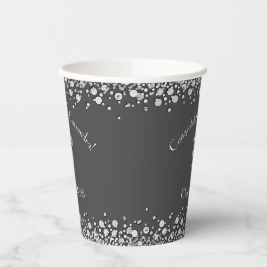 Veterinarian Graduation Grey Silver 紙コップ (左)