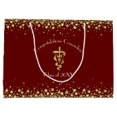 Veterinarian Graduation Maroon Gold  ラージペーパーバッグ (裏面)